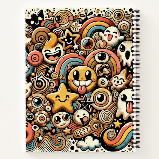 Whimsical Doodle Parade Notitieboek (Achterkant)