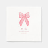 Whimsical Doodle Pink Bow | bruiloftsservetten Servet (Voorkant)