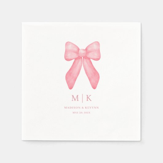 Whimsical Doodle Pink Bow | bruiloftsservetten Servet (Voorkant)