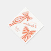 Whimsical Doodle Pink Bow Girl 1e verjaardag Servet (Hoek)