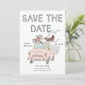 Whimsical Doodle Quirk Save the Date (Staand voorkant)