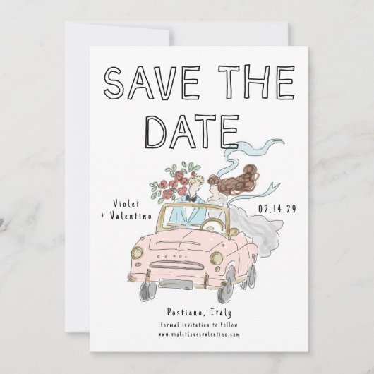 Whimsical Doodle Quirky Save the Date  (Voorkant)