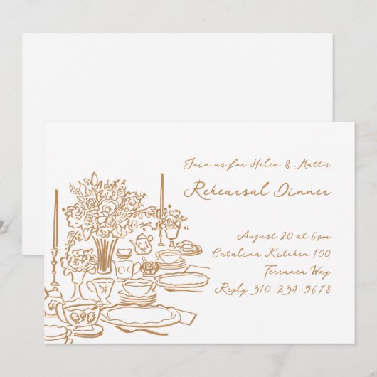 Whimsical Doodle repetitie diner Kaart (Voorkant / Achterkant)