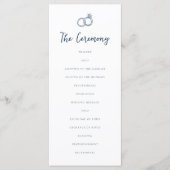 Whimsical Doodle Retro Light Blue Wedding Programmakaart (Voorkant)