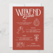 Whimsical Doodle Roze Rode Bachelorette Route Kaart (Achterkant)