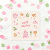 Whimsical Doodle Sketches Happy Birthday Kaart