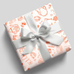 Whimsical Doodle Style Tea Party Cadeaupapier<br><div class="desc">Whimsical doodle stijl thee partij inpakpapier,  met cakes,  theekopjes en theepotten</div>