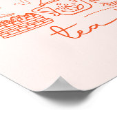 Whimsical Doodle Tea voor mij, Tea Party Keuken Poster (Hoek)