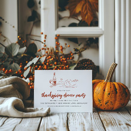 Whimsical Doodle | Thanksgiving Dinerfeest Kaart