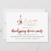 Whimsical Doodle | Thanksgiving Dinerfeest Kaart (Voorkant)