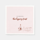 Whimsical Doodle | Thanksgiving-dinerfeest Servet (Voorkant)