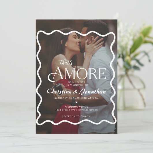 Whimsical Doodle That Amore Wedding Kaart (Staand voorkant)