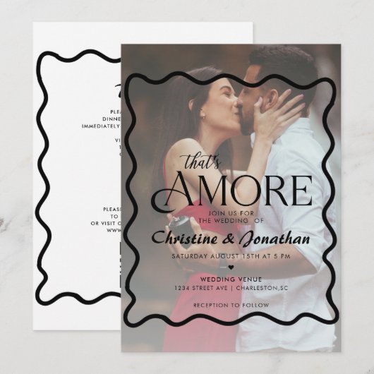 Whimsical Doodle That Amore Wedding Kaart (Voorkant / Achterkant)