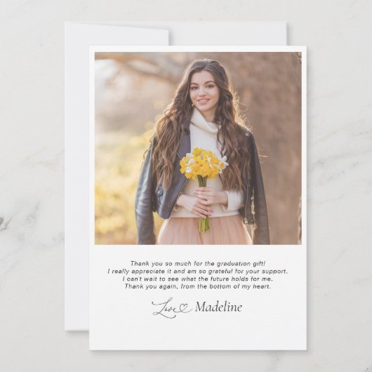 Whimsical Doodle Two Foto Afstuderen Bedankkaart (Achterkant)