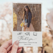 Whimsical Doodle Two Foto Afstuderen Bedankkaart
