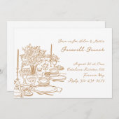 Whimsical Doodle vaarwel Brunch Kaart (Voorkant / Achterkant)