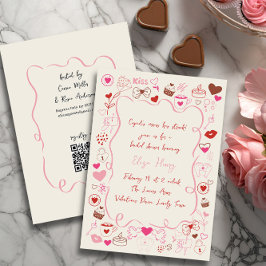 Whimsical Doodle Valentijns Vrijgezellenfeest Kaart