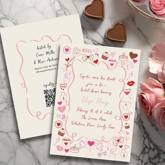 Whimsical Doodle Valentijns Vrijgezellenfeest Kaart