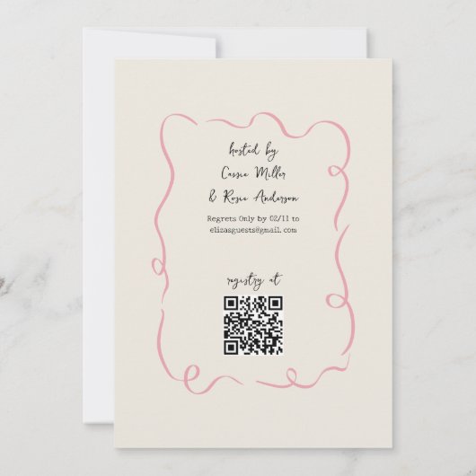 Whimsical Doodle Valentijns Vrijgezellenfeest Kaart (Achterkant)