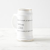 Whimsical Doodle Zwart-wit Trouwfeest Bierpul (Voorkant links)