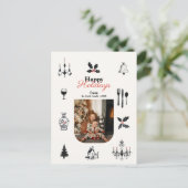 Whimsical Doodles Christmas Family Foto Briefkaart (Staand voorkant)