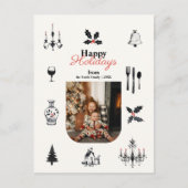 Whimsical Doodles Christmas Family Foto Briefkaart (Voorkant)