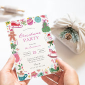 Whimsical Doodles Christmas Party Kaart