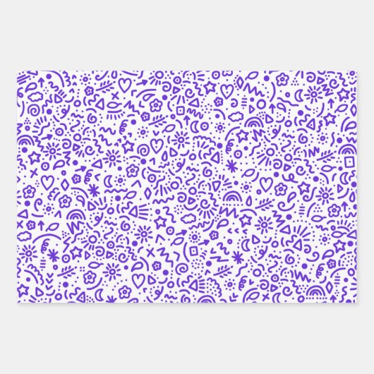 Whimsical Doodles Colorful Wrapping Paper (Voorkant 3)