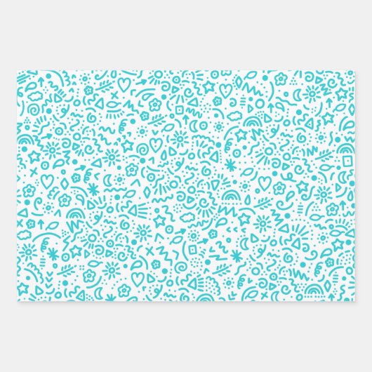 Whimsical Doodles Colorful Wrapping Paper (Voorkant 2)
