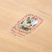 whimsical doodles foto kerst acryl uitnodigingen (Laagn)