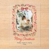 whimsical doodles foto kerst acryl uitnodigingen (Voorkant)