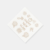 Whimsical Doodles Gold Happy New Year Servet (Hoek)