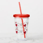 Whimsical Doodles Hand Drawn Valentines Day Acryl Drinkbeker (Links)