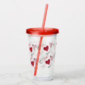 Whimsical Doodles Hand Drawn Valentines Day Acryl Drinkbeker (Achterkant)