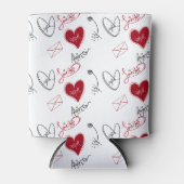 Whimsical Doodles Hand Drawn Valentines Day  Blikjeskoeler (Voorkant)