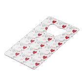 Whimsical Doodles Hand Drawn Valentines Day  Creditkaart Flessenopener (Achterkant Gekanteld)