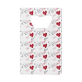 Whimsical Doodles Hand Drawn Valentines Day  Creditkaart Flessenopener (Achterkant)