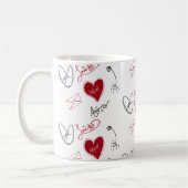 Whimsical Doodles Hand Drawn Valentines Day  Koffiemok (Links)