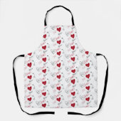 Whimsical Doodles Hand Drawn Valentines Day  Schort (Voorkant)