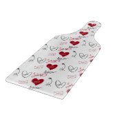 Whimsical Doodles Hand Drawn Valentines Day  Snijplank (Hoek)