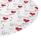 Whimsical Doodles Hand Drawn Valentines Day  Snijplank (Hoek)