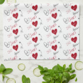 Whimsical Doodles Hand Drawn Valentines Day  Theedoek (Gevouwen)