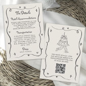 Whimsical Doodles Hand Drawn Wavy Frame Wedding Servet