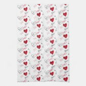 Whimsical Doodles Hand Getekende Valentijnsdag Theedoek (Verticaal)