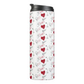 Whimsical Doodles Hand Getekende Valentijnsdag Thermosbeker (Geroteerd rechts)