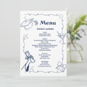 Whimsical Doodles stijl Hand getrokken Afstuderen Menu (Staand voorkant)