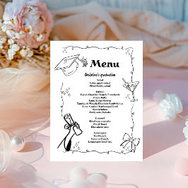 Whimsical Doodles stijl Hand getrokken Afstuderen Reclamebord Met Voetstuk