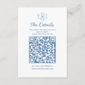 Whimsical Doodles Wedding Details RSVP QR Code Informatiekaartje (Voorkant)