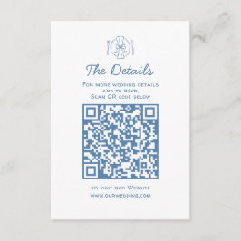 Whimsical Doodles Wedding Details RSVP QR Code Informatiekaartje