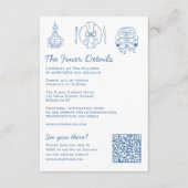 Whimsical Doodles Wedding Details RSVP QR Code Informatiekaartje (Voorkant)